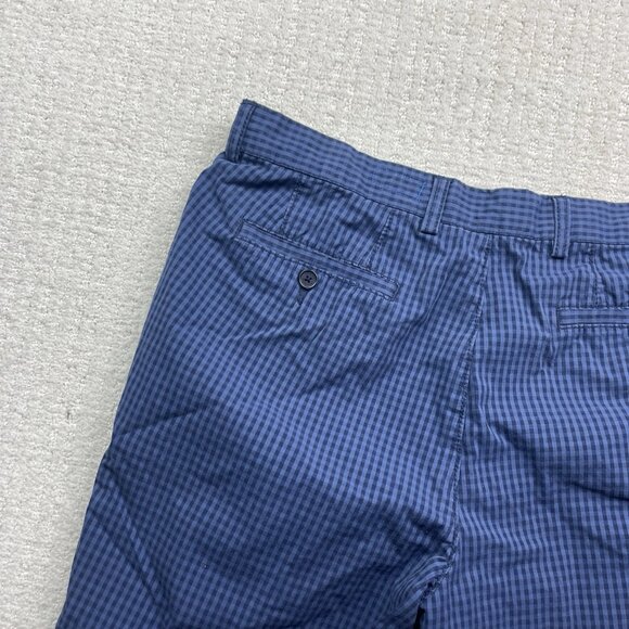 Tommy Hilfiger Mens 36 Bermuda Shorts Navy Blue Plaid Custom Fit Casual Summer - Picture 12 of 12